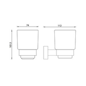 Ferrara Diş Fırçalık Buzlu Cam -krom 3005 0003