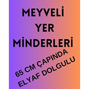 Karpuz Desenli Dekoratif Çok Amaçlı Yer Bahçe Balkon Kamp Minderi Çapı 65 Cm