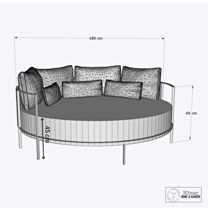 Quod Dış Mekan Havuz Başı Divan Havuz Yatağı Aile Şezlong 4 Kişilik Plaj Yatak Daybed