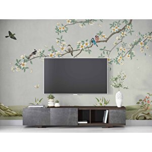 Kuş Ve Ağaç Temalı Duvar Kağıdı Baskı 400x280 cm