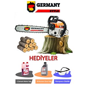 Alman Turbo Benzinli Testere 15 Hpx 63cc Ağaç Odun Dal Kesme Makinesi Hedi̇yeli̇