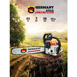 Germany Style Alman Turbo Benzinli Testere 15 Hpx 63cc Ağaç Odun Dal Kesme Makinesi Hedi̇yeli̇