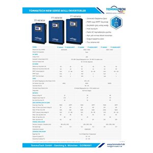 Tommatech New 1 Kva 1kw 1000 Watt 12 Volt Mppt 1 Faz Akıllı İnverter İnvertör