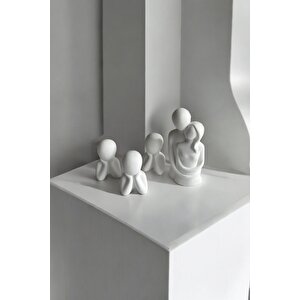 Sarılan Aile Dekoratif Obje Biblo (11 Cm-6 Cm)