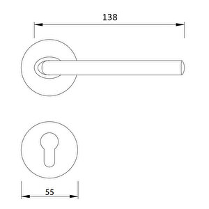Soho Radial Serisi Kapı Kolu Barelli Tip Saten Barelli Tip