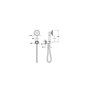 Origin A45795 Classic 1f El Duşu Takımı, Krom