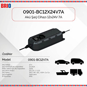 Akü Şarj Cihazı 12x24v 7a