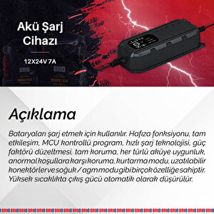 Brio Akü Şarj Cihazı 12x24v 7a