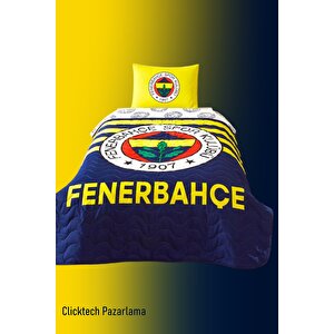 Fenerbahçe Battaniye + Yatak Örtüsü + Yastık Kılıfı + Yastık 4 Parça