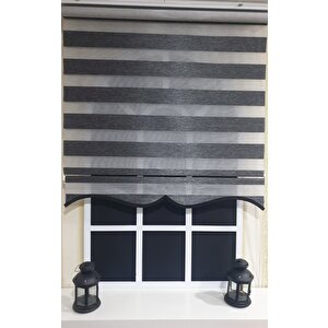Zebra Stor Perde Organze Siyah Kırçıl Etek Dilimli Stb904 130x200 cm