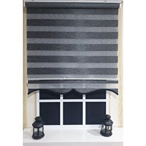 Zebra Stor Perde Organze Siyah Kırçıl Etek Dilimli Stb904 130x200 cm