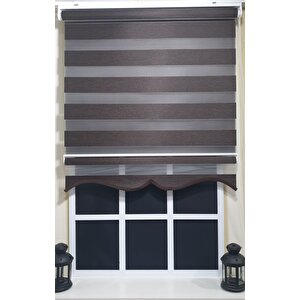 Zebra Stor Perde Kahverengi Etek Dilimli St 001