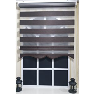 Zebra Stor Perde Kahverengi Etek Dilimli St 001