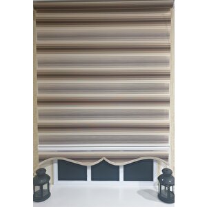 Zebra Stor Plise Renk Geçişli Kahve Etek Dilimli Stb 484