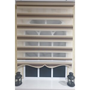 Zebra Stor Plise Renk Geçişli Kahve Etek Dilimli Stb 484