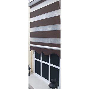 Zebra Stor Perde Kahverengi  Etek Dilimli St 004 160x260 cm
