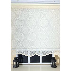 Çift Mekanizmalı Ekru Tül Perde Ve Ekru Stor Perde Stb45240-v108