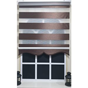 Zebra Stor Perde Kahverengi  Etek Dilimli St 004 130x260 cm