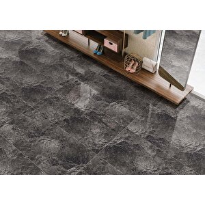 Anka Kartepe Siyah Parlak Rektifiyeli Yer Duvar Seramiği Kar8 - 60x120