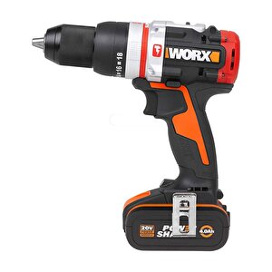 Wx354.4 20volt/4.0ah Li-ion Çift Akülü Kömürsüz Profesyonel Şarjlı Darbeli Matkap