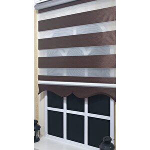 Zebra Stor Perde Kahverengi  Etek Dilimli St 004 190x260 cm