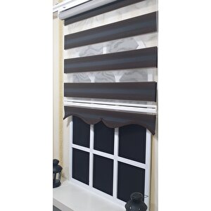 Pliseli Zebra Stor Kahverengi Renk Geçişli Etek Dilimli St 023