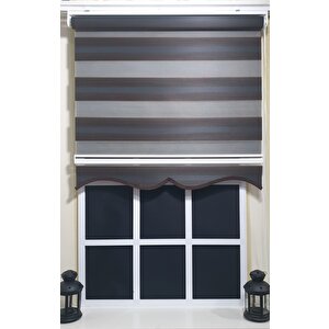 Pliseli Zebra Stor Kahverengi Renk Geçişli Etek Dilimli St 023