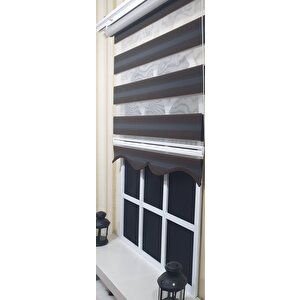 Pliseli Zebra Stor Kahverengi Renk Geçişli Etek Dilimli St 023 30x200 cm