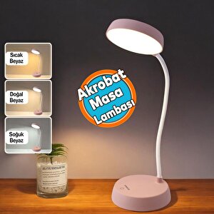 Şarjlı Akrobat Lamba 360° Masa Üstü Lamba 3 Kademe Dokunmatik Çalışma Okuma Işığı Gece Lambası Soft Işık