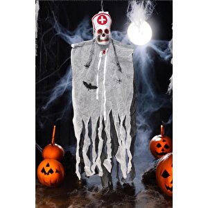 Halloween Kuru Kafa Hemşi̇re Hayalet Asilabi̇li̇r Parti̇ Dekoru 140cm Ast6749