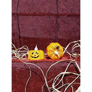 Halloween Balkabaği Mi̇ni̇ Pi̇lli̇ Mum 2'li̇ Ast6638