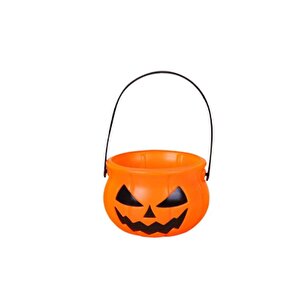 Halloween Balkabaği Şeker Kovasi Plasti̇k 18cm Ast6776