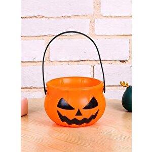Halloween Balkabaği Şeker Kovasi Plasti̇k 18cm Ast6776
