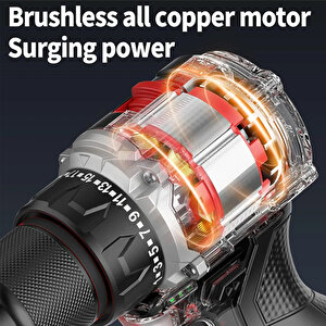 Copper Gtx Series Yeni Nesil Blue Şarjlı Vidalama Matkap Çift Kademe Çift Akülü Uç Seti Hediyeli