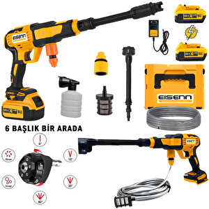 Yüksek Basınçlı Şarjlı Çift Akülü Oto Araç Bahçe Yıkama Ve Temizleme Makinesi