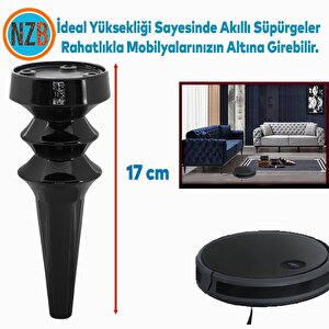 Mobilya Yükseltici Kanepe Koltuk Tv Ünitesi Baza Ayağı Zigon Orta Sehpası Ayak Ayakları Siyah 17 Cm