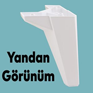 (4 Adet) Mobilya Kanepe Sehpa Tv Ünitesi Koltuk Ayağı 15 Cm Beyaz Baza Ayak