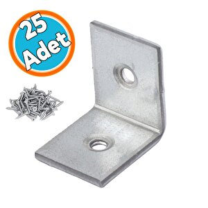 Mobilya Eşya Dolap Duvara Sabitleme Köşe Bağlantı Aparatı L Demiri Gönye 25x25x20 Mm (25 Adet)