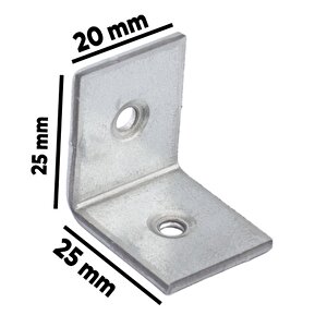 Mobilya Eşya Dolap Duvara Sabitleme Köşe Bağlantı Aparatı L Demiri Gönye 25x25x20 Mm (25 Adet)