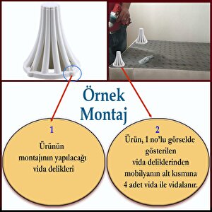 Mobilya Kanepe Koltuk Tv Ünitesi Baza Ayağı Orta Sehpası Konsol Ayak Ayakları 12 Cm Beyaz