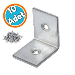 Mobilya Eşya Dolap Duvara Sabitleme Köşe Bağlantı Aparatı L Demiri Gönye 25x25x20 Mm (10 Adet)