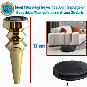 Mobilya Yükseltici Kanepe Koltuk Tv Ünitesi Baza Ayağı Zigon Orta Sehpası Ayak Ayakları Altın 17 Cm