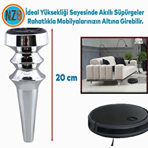 Mobilya Yükseltme Kanepe Koltuk Tv Ünitesi Baza Ayağı Zigon Orta Sehpası Gümüş Ayak 20 Cm Krom