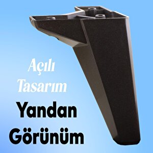(4 Adet) Mobilya Kanepe Sehpa Tv Ünitesi Koltuk Ayağı 15 Cm Siyah Baza Ayak