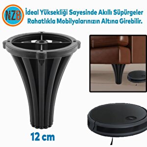Mobilya Kanepe Koltuk Tv Ünitesi Baza Ayağı Orta Sehpası Konsol Ayak Ayakları 12 Cm Siyah