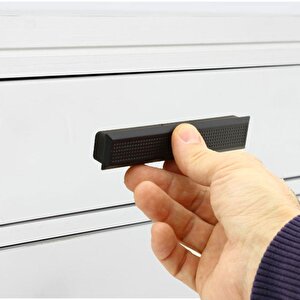 Plastik Kulp Mobilya Mutfak Çekmece Dolap Dolabı Kapak Kulpu Kulbu Siyah Kulpları (96 Mm-9.6 Cm)