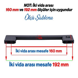 (sert Plasti̇k) Siyah Mobilya Mutfak Dolabı Çekmece Dolap Kulpu Kulbu Kulpları 10 Adet 160 Mm