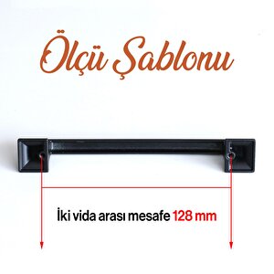 Metal Kulp Mutfak Mobilya Çekmece Dolabı Dolap Kulpları Kapak Kulbu Kulpu 12.8 Cm 128 Mm Siyah