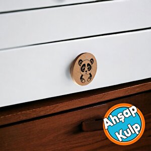 Ahşap Düğme Desenli Kulp Tek Vidalı Çekmece Mutfak Mobilya Dolabı Dolap Kulpu Kulbu Kulpları