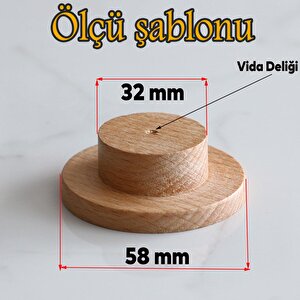 Ahşap Düğme Desenli Kulp Tek Vidalı Çekmece Mutfak Mobilya Dolabı Dolap Kulpu Kulbu Kulpları